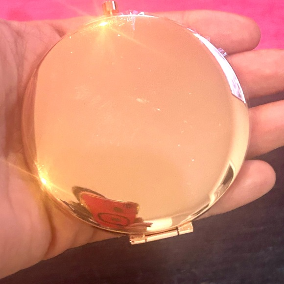 Rhinestones Makeup Mirror for Rose Gold Tone Metal Glass New - Picture 5 of 6